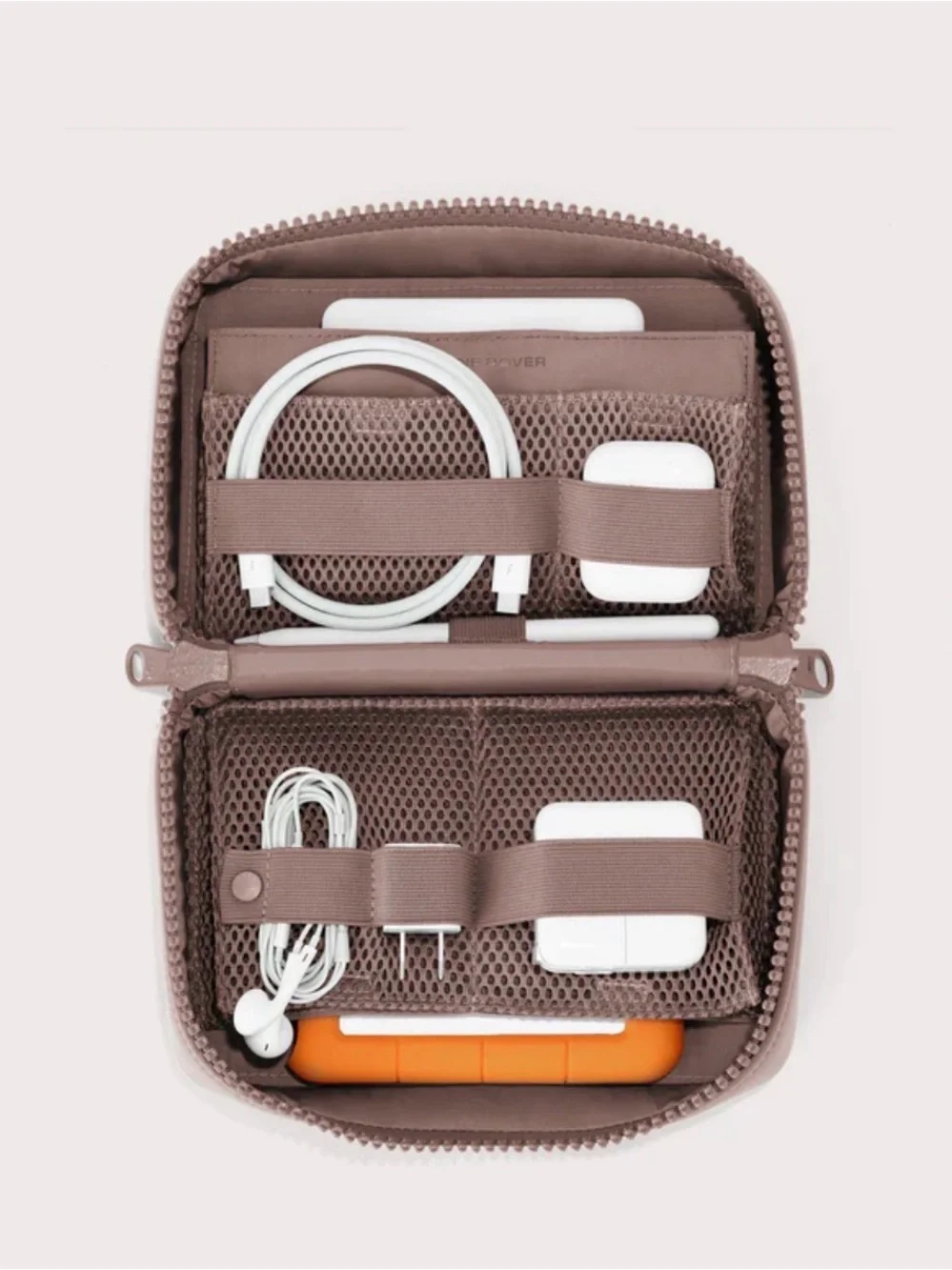 Dagne Dover Arlo Neoprene Tech Organizer Gray Travel Case
